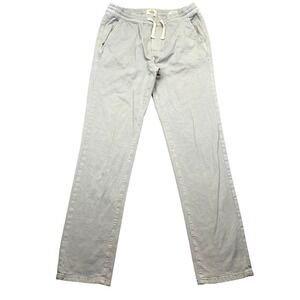 Marine Layer Saturday Relaxed Fit Twill Pant Mens Slim Fit Drawstring Grey Sz M